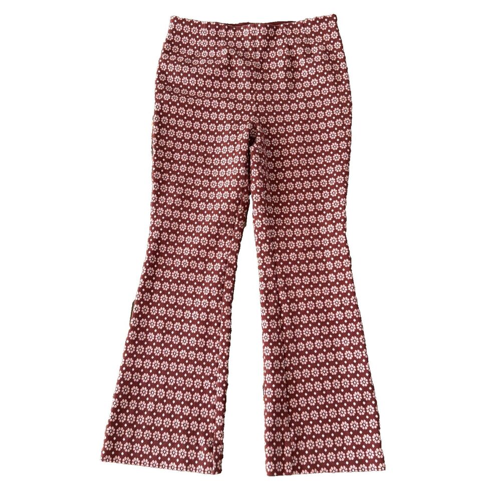 maeve anthropologie kick-flare cropped floral pants XS 70s Retro Hippie - Picture 1 of 6